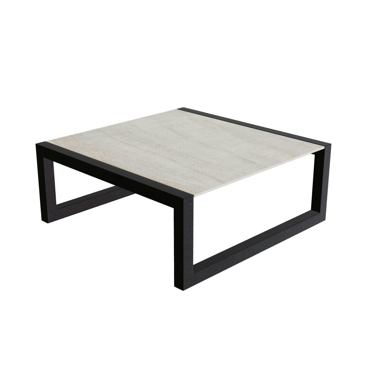 Royal Botania Ninix Loungetisch 90 x 90 cm – bronze · Keramik grau-braun geädert (Strato Quartz)