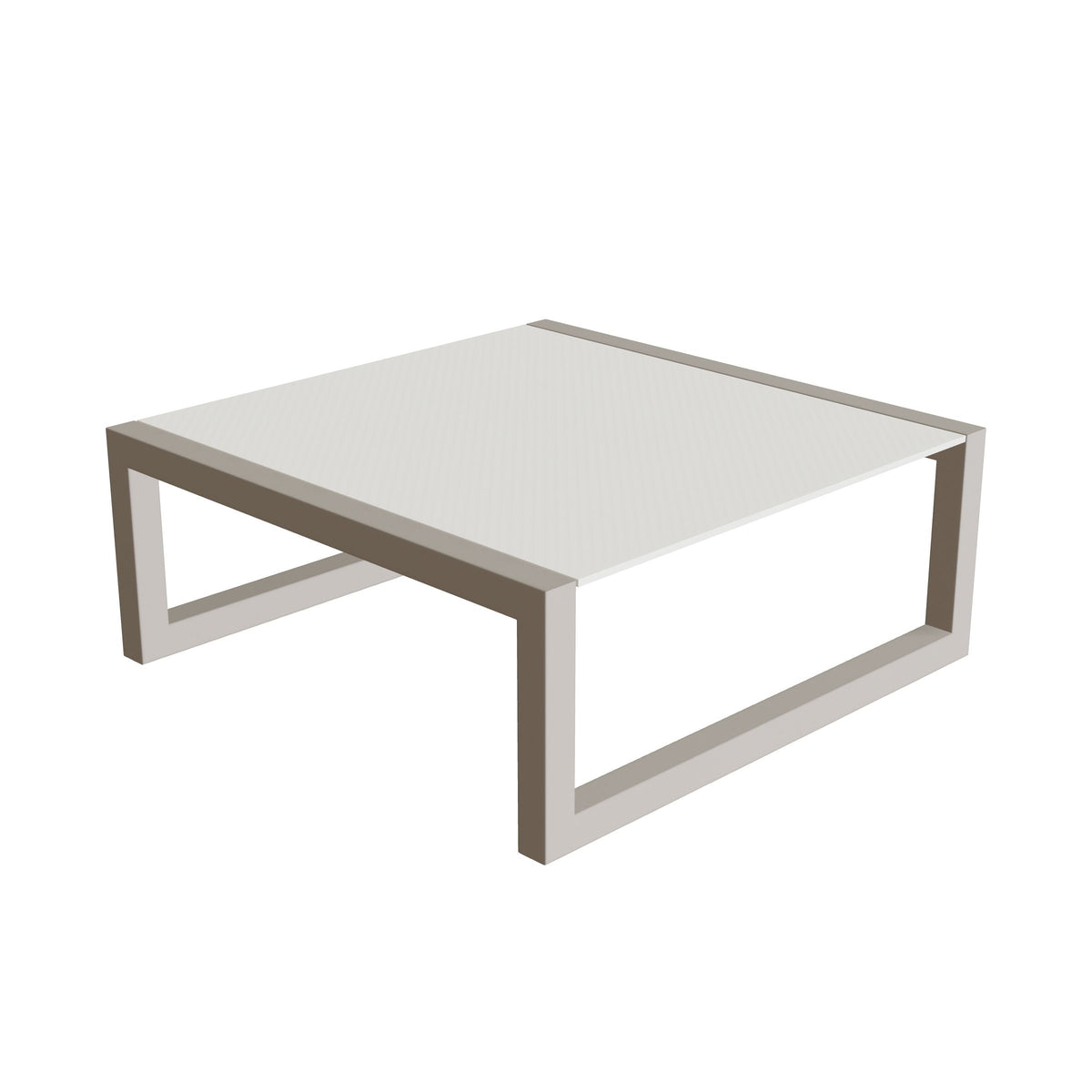 Royal Botania Ninix Loungetisch 90 x 90 cm, Gestell pebble, Keramik weiß (white)
