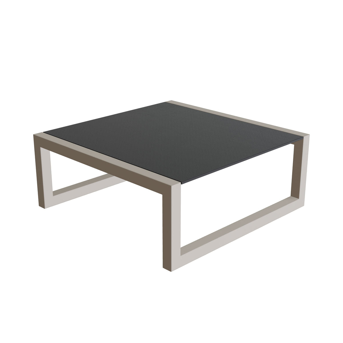 Royal Botania Ninix Loungetisch 90 x 90 cm, Gestell pebble, Keramik schwarz (black)