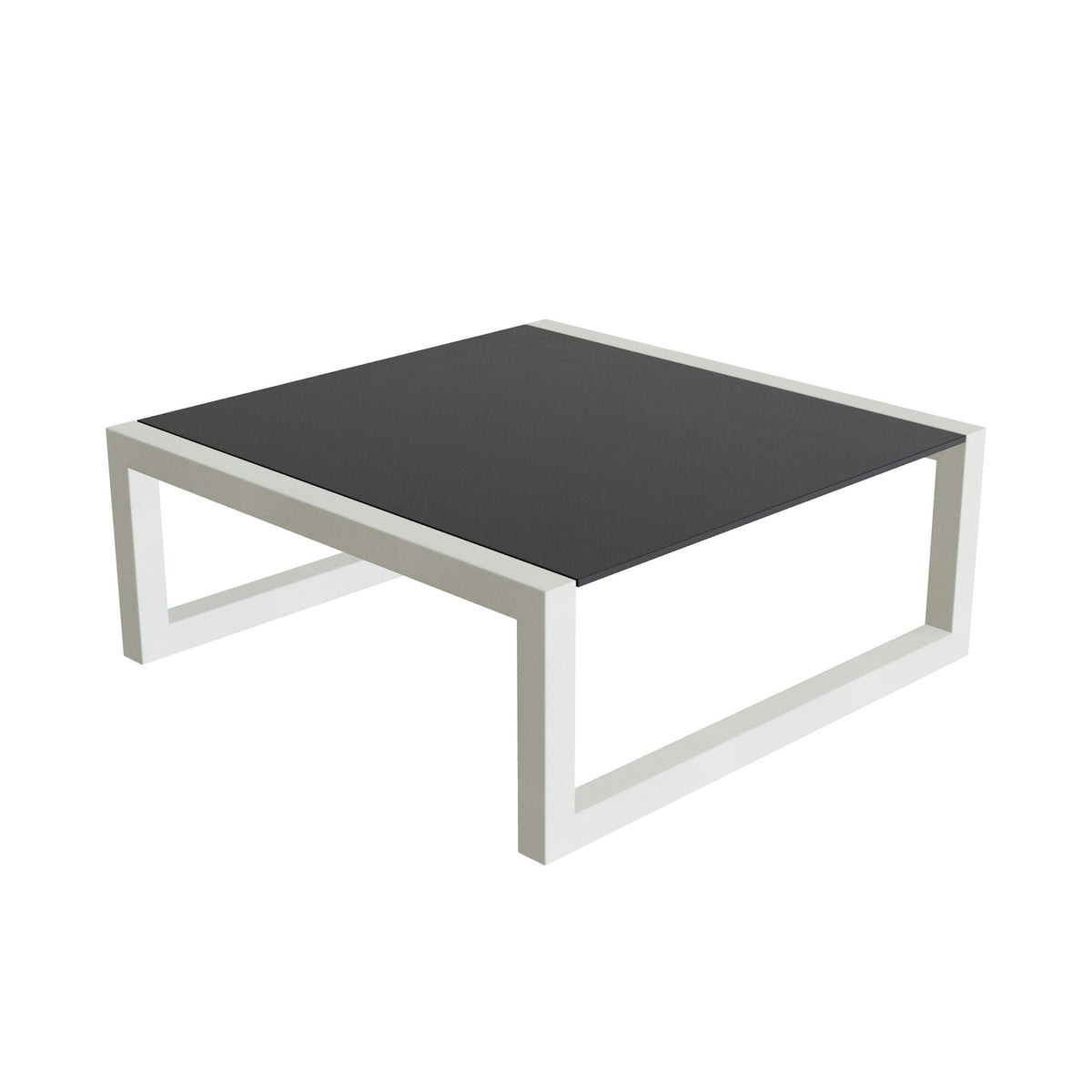 Royal Botania Ninix Loungetisch 90 x 90 cm – weiß · Keramik schwarz (black)