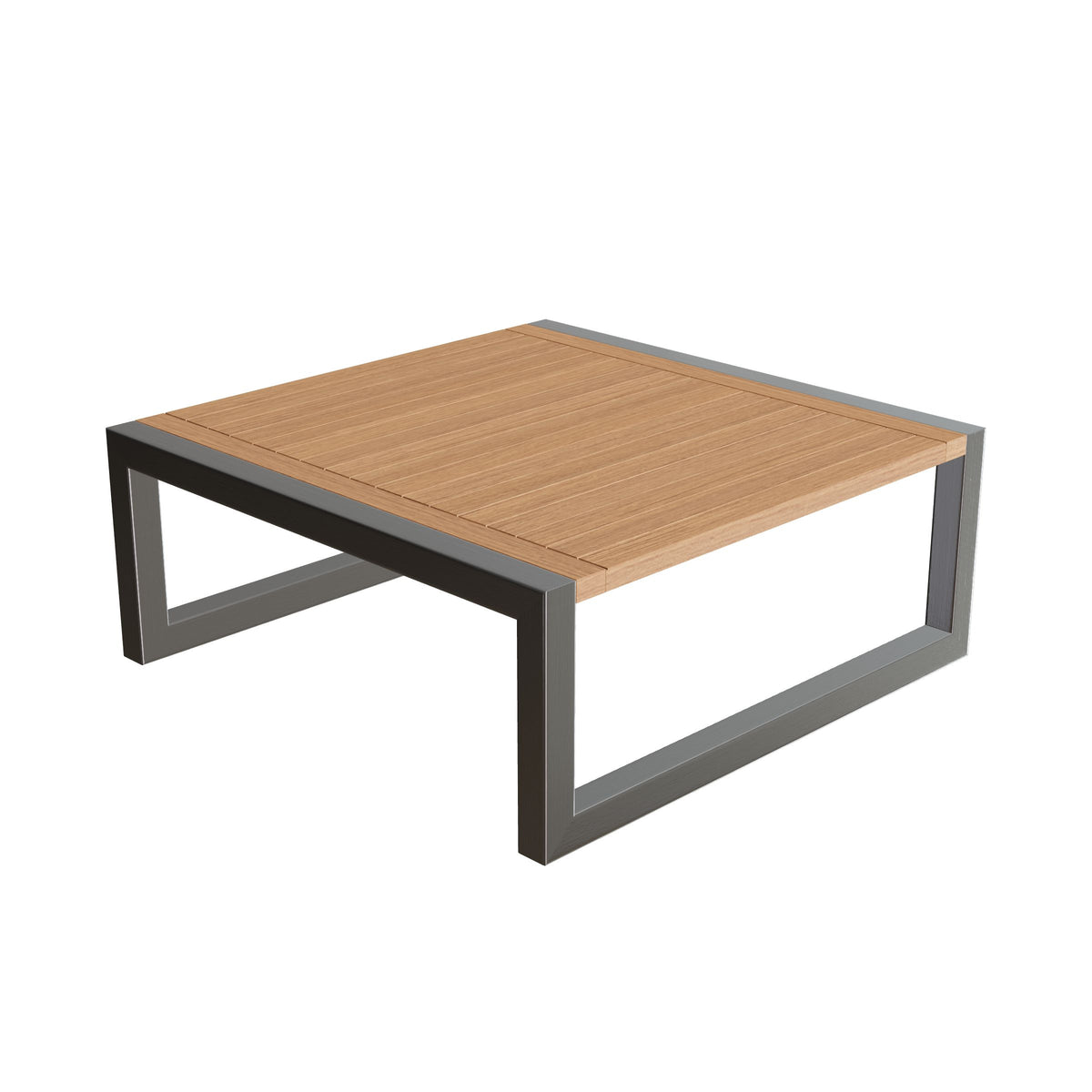 Royal Botania Ninix Loungetisch 90 x 90 cm, Gestell Edelstahl gebürstet, Teak