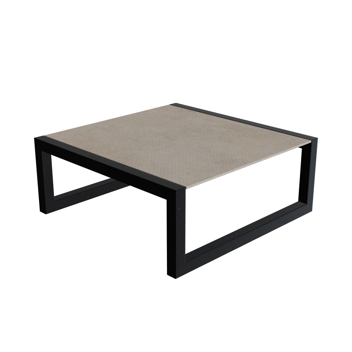 Royal Botania Ninix Loungetisch 90 x 90 cm, Gestell anthrazit, Keramik graubraun (Terra Sabbia)