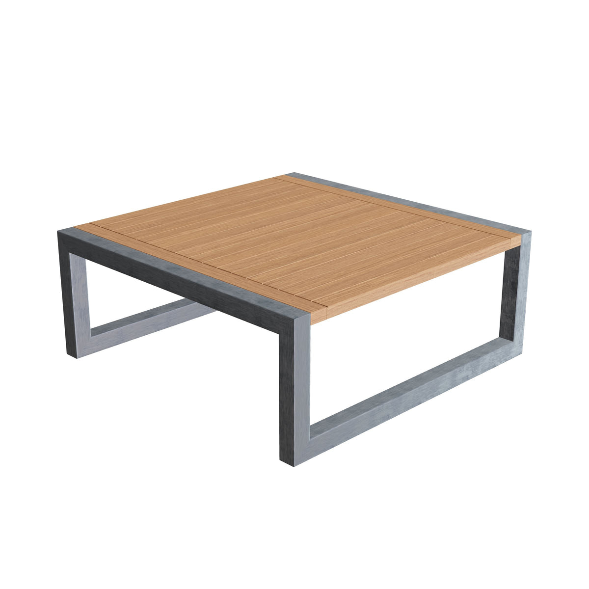 Royal Botania Ninix Loungetisch 90 x 90 cm, Gestell Edelstahl elektropoliert, Teak