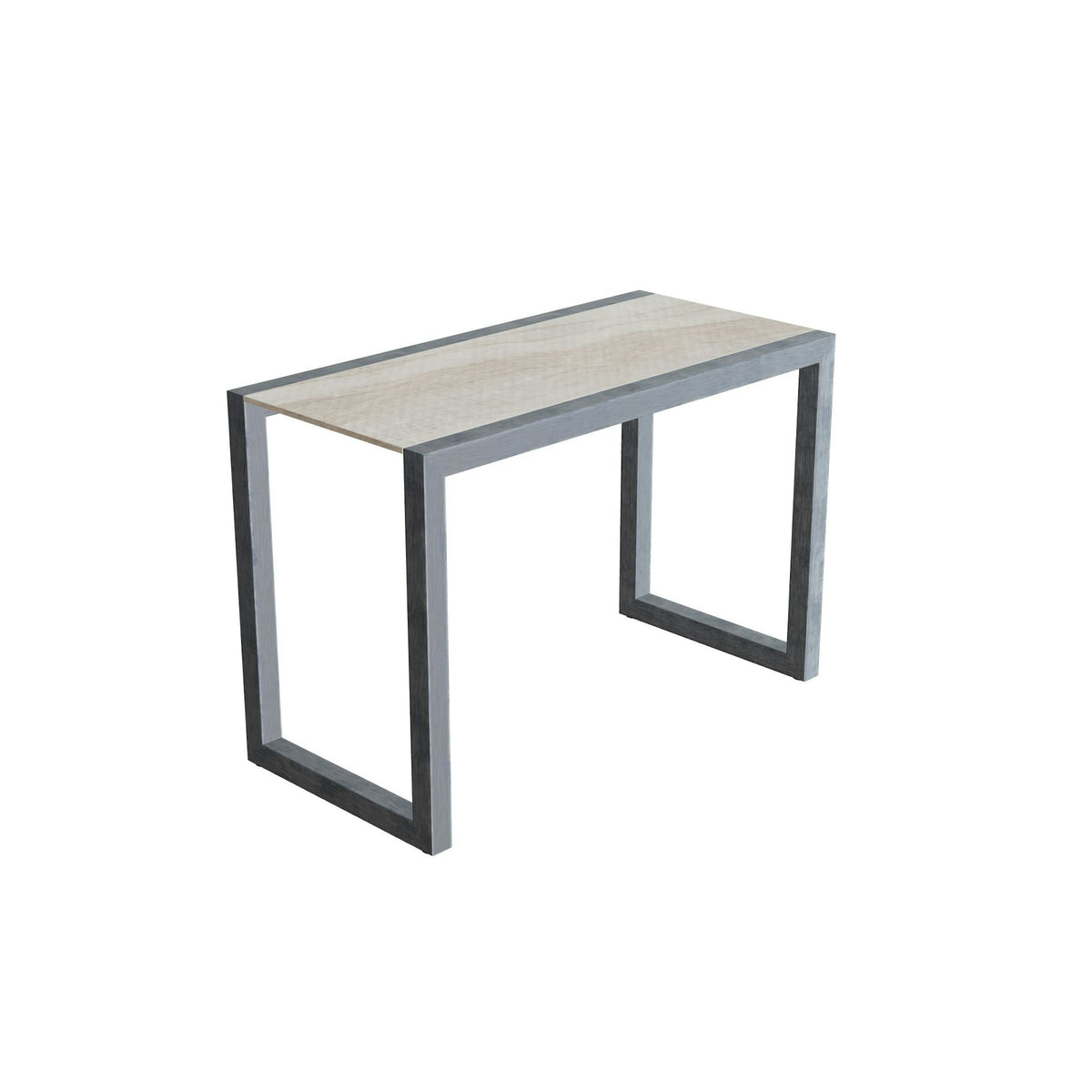 Royal Botania Ninix Lounge Beistelltisch 40S – Edelstahl elektropoliert · Keramik grau-braun geädert (Strato Quartz)