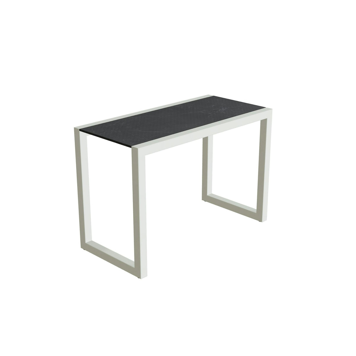 Royal Botania Ninix Lounge Beistelltisch 40S – weiß · Keramik schwarz geädert (Nero Marquina)