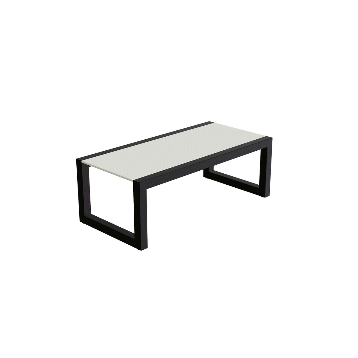 Royal Botania Ninix Lounge Tisch 40T – anthrazit · Keramik weiß (white)