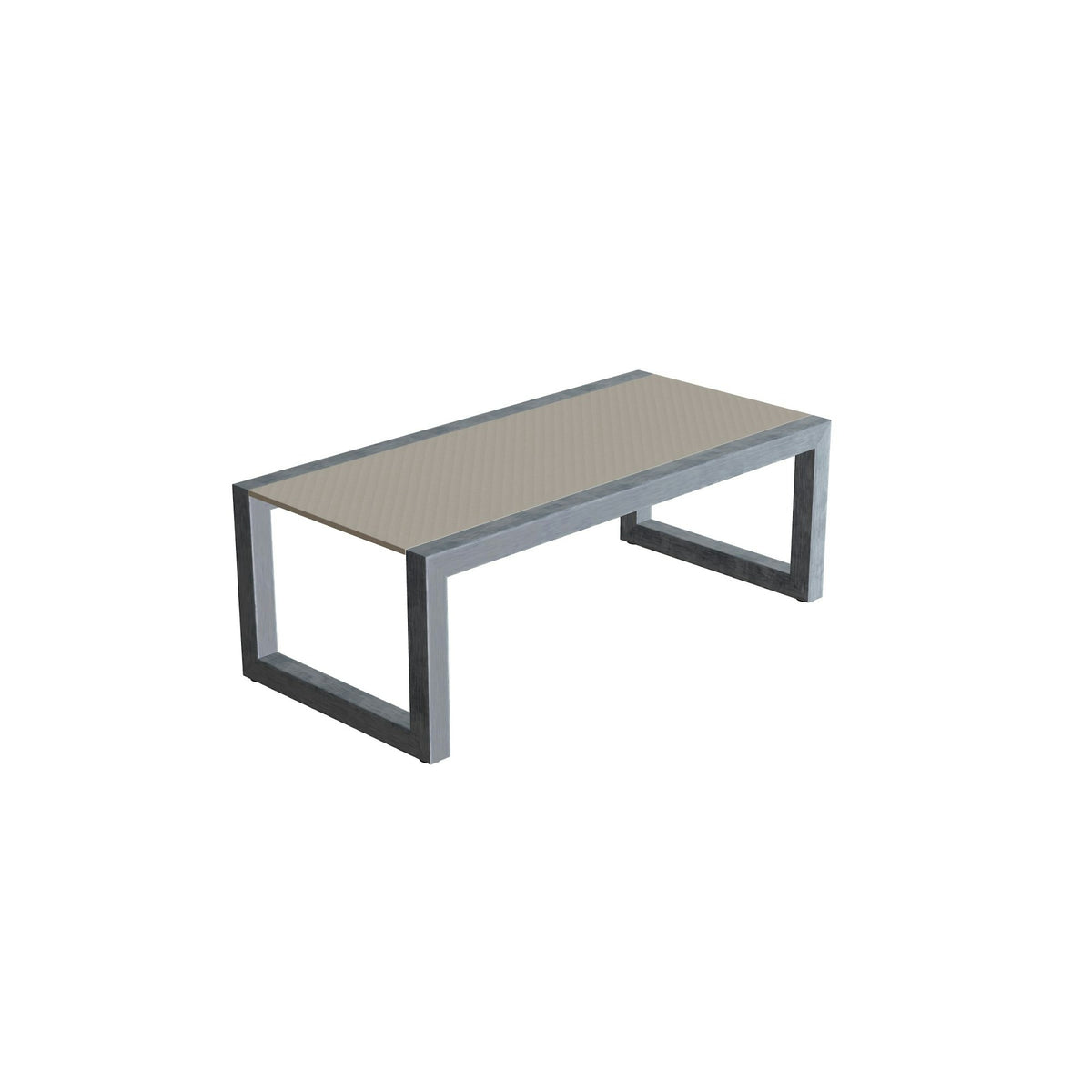 Royal Botania Ninix Lounge Tisch 40T – Edelstahl elektropoliert · Keramik perlgrau (Pearl Grey)