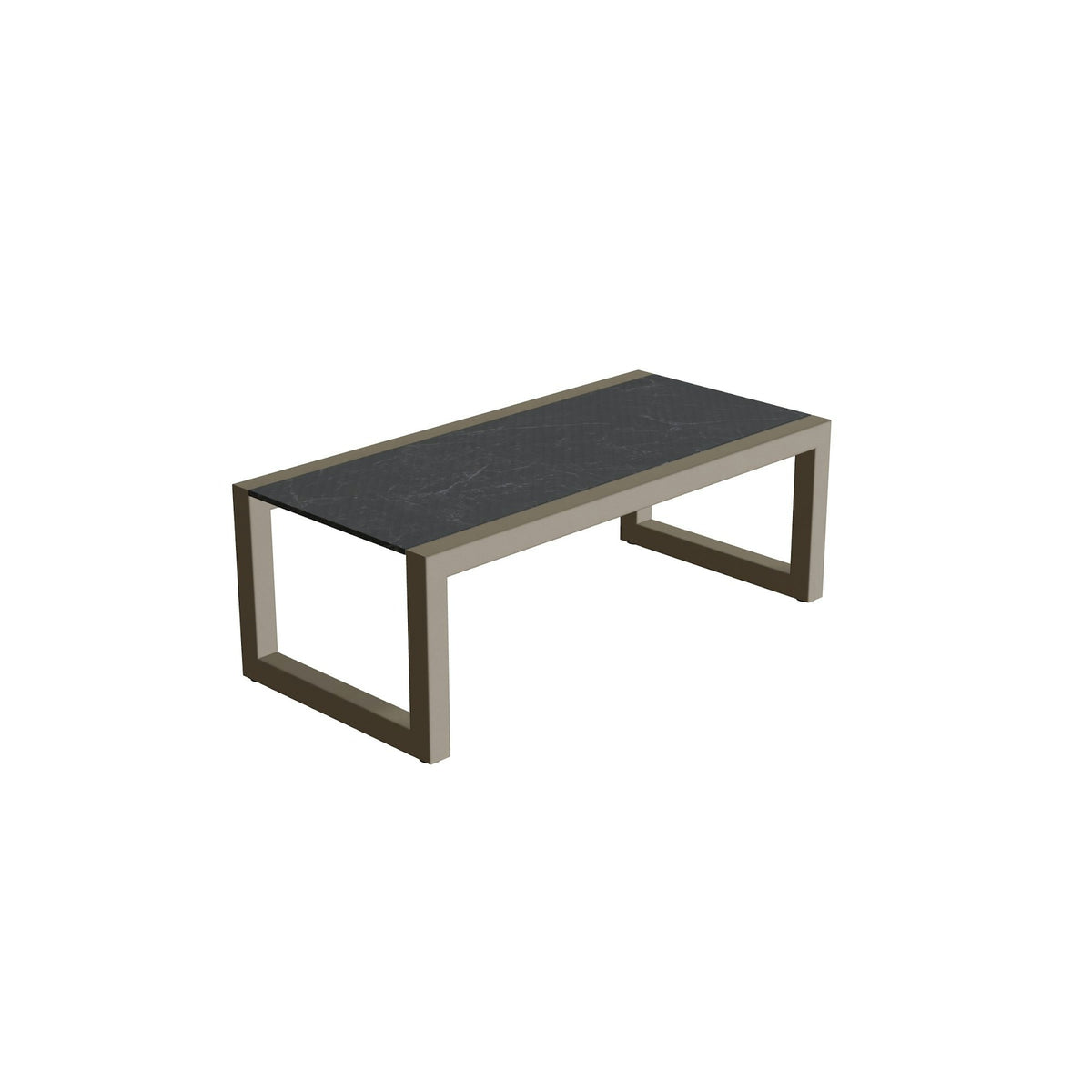 Royal Botania Ninix Lounge Tisch 40T – sand · Keramik schwarz geädert (Nero Marquina)