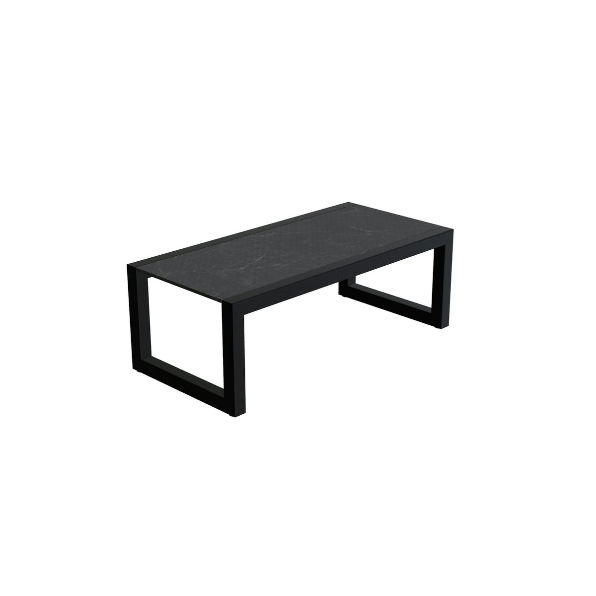 Royal Botania Ninix Lounge Tisch 40T – anthrazit · Keramik schwarz geädert (Nero Marquina)