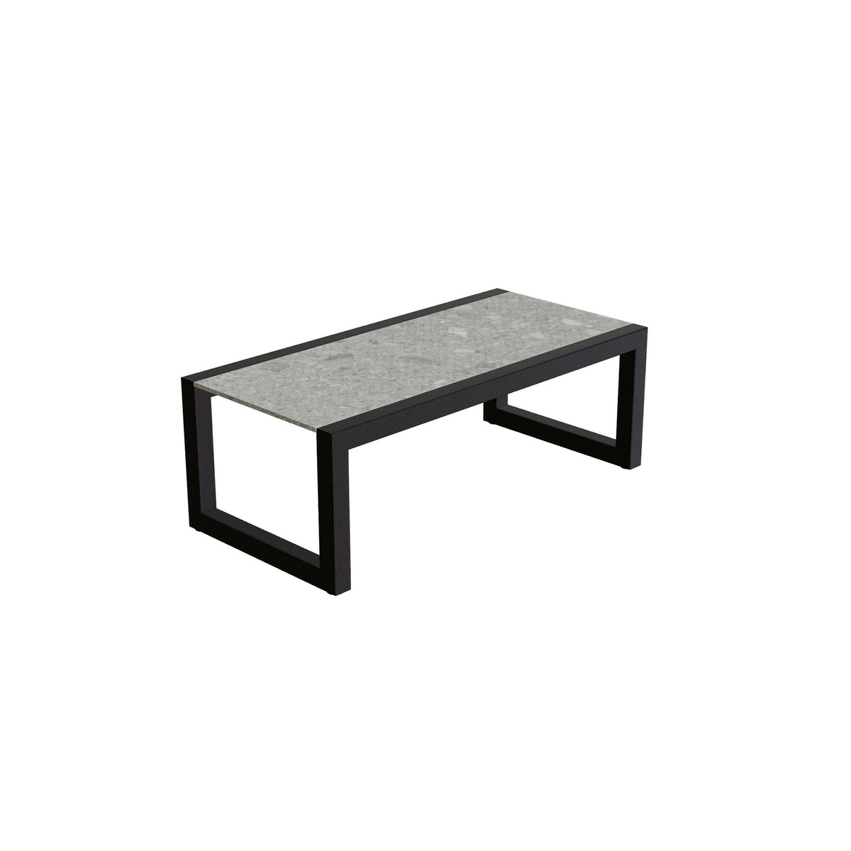 Royal Botania Ninix Lounge Tisch 40T – bronze · Keramik grau gemustert (Ceppo Dolomitica)