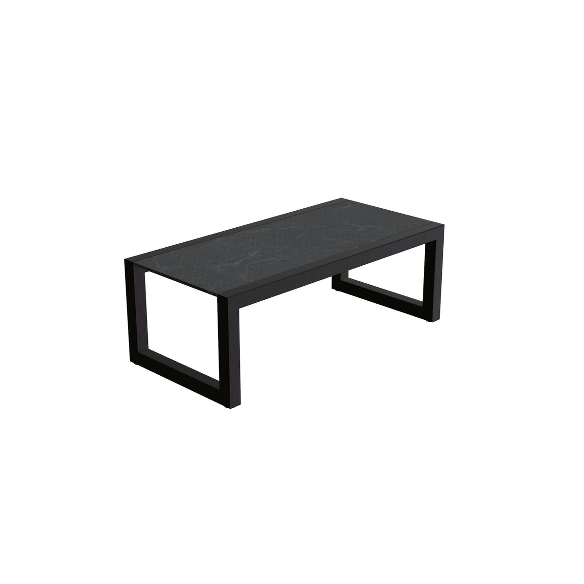 Royal Botania Ninix Lounge Tisch 40T – bronze · Keramik schwarz geädert (Nero Marquina)
