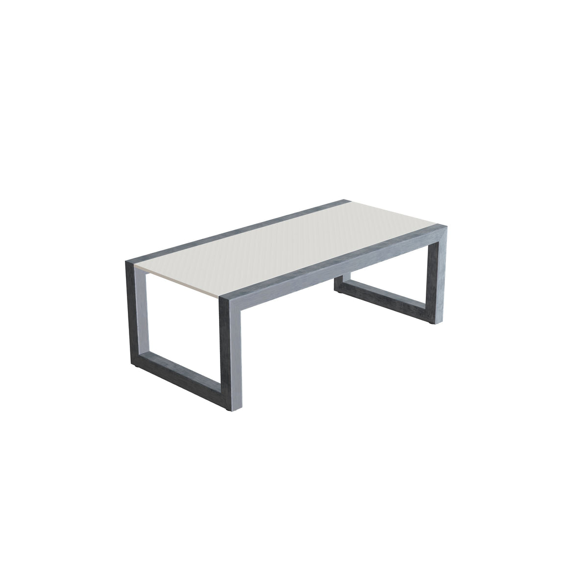Royal Botania Ninix Lounge Tisch 40T, Gestell Edelstahl elektropoliert, Keramik weiß (white)