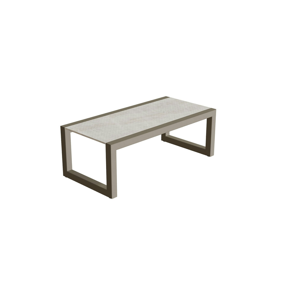 Royal Botania Ninix Lounge Tisch 40T – sand · Keramik grau-braun geädert (Strato Quartz)