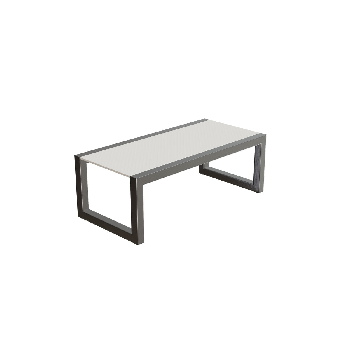 Royal Botania Ninix Lounge Tisch 40T, Gestell Edelstahl gebürstet, Keramik weiß (white)