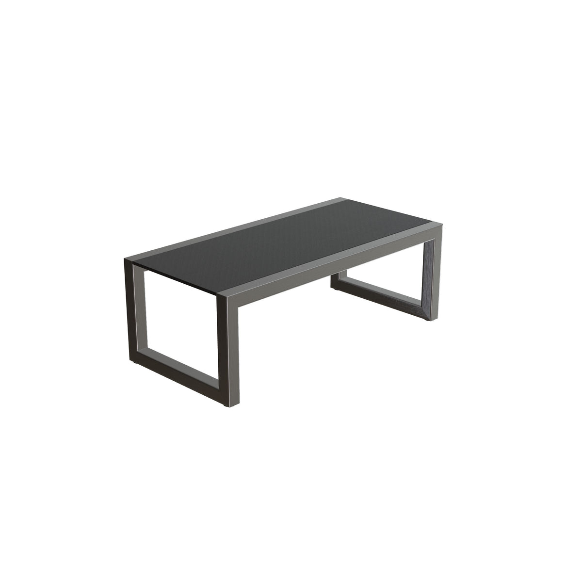 Royal Botania Ninix Lounge Tisch 40T, Gestell Edelstahl gebürstet, Keramik schwarz (black)