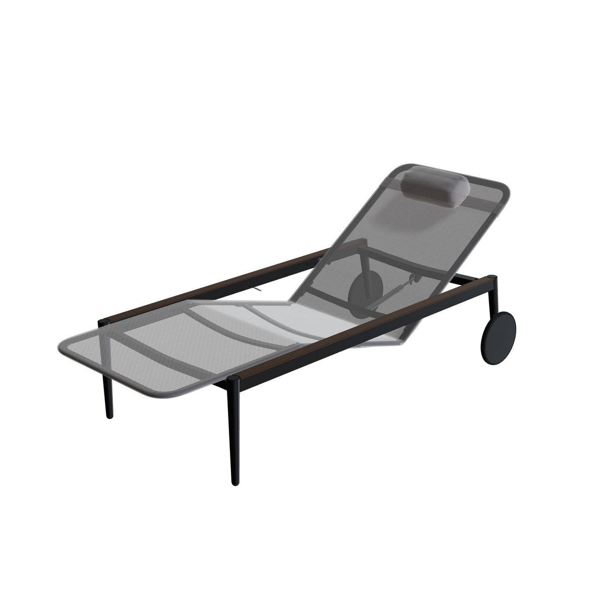 Royal Botania Styletto Sonnenliege, Gestell anthrazit, Batyline schwarz (black)