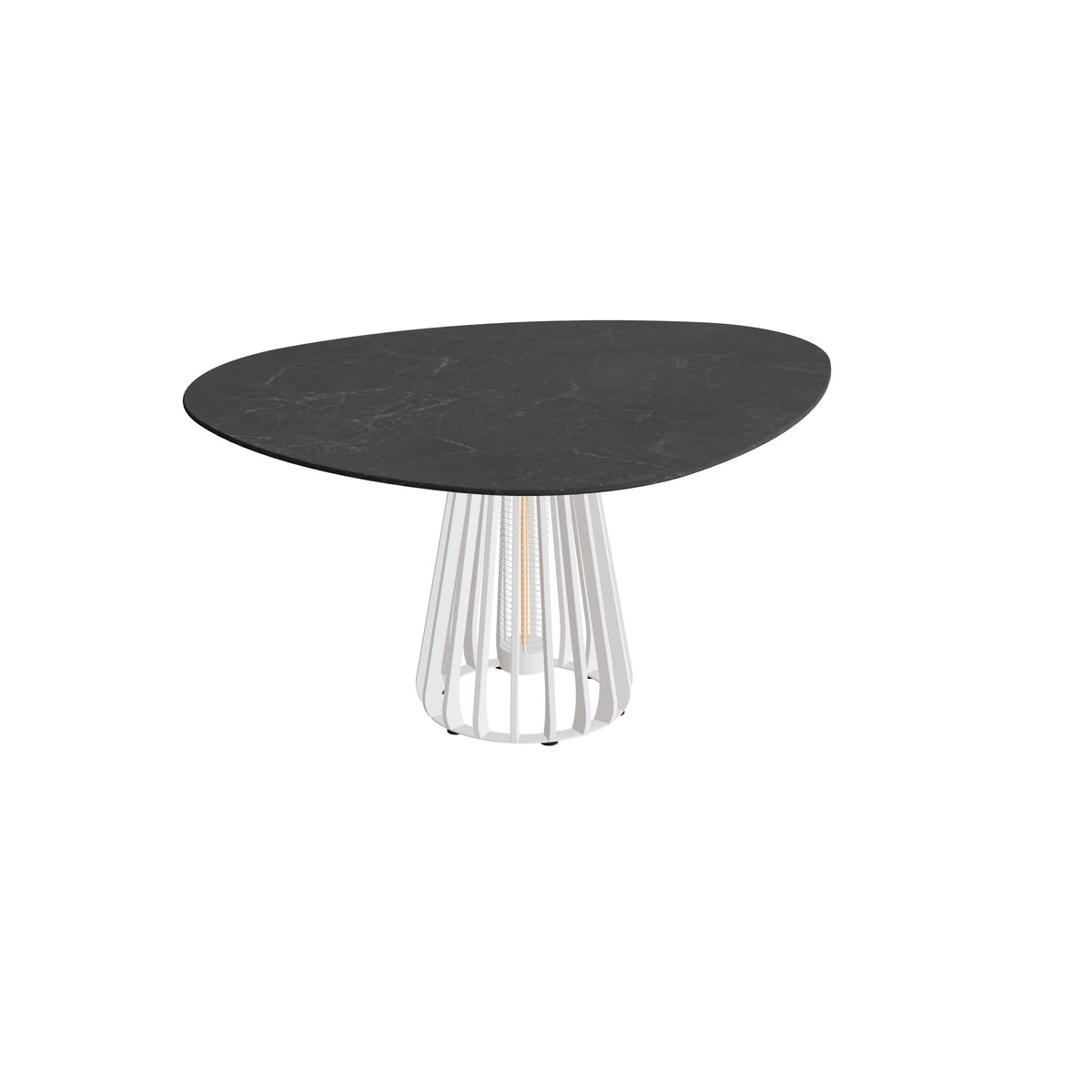 Royal Botania Furniz Tisch Plektrum 150 cm, Esstisch, Gestell pebble, Keramik schwarz geädert (Nero Marquina)