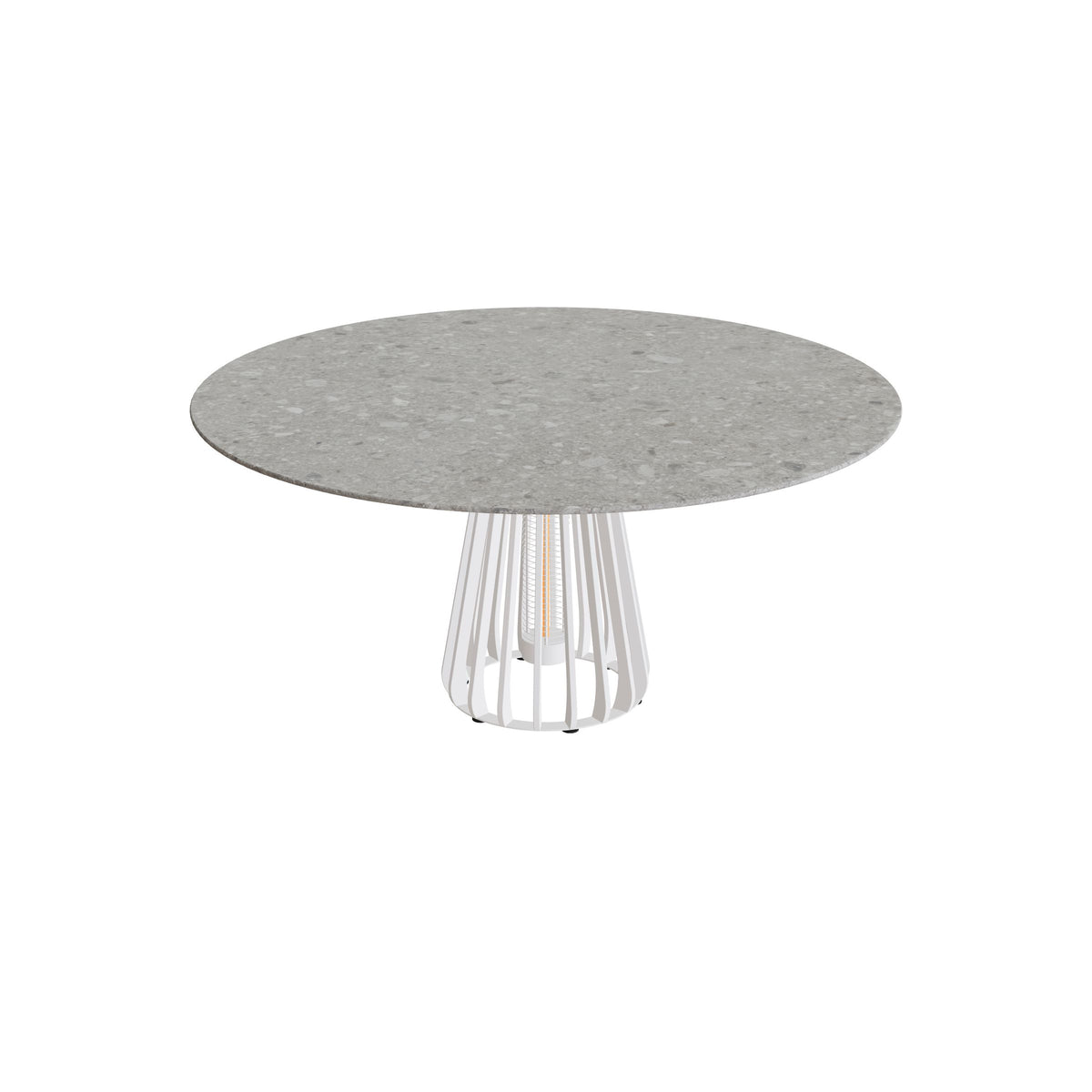 Royal Botania Furniz Tisch rund 160 cm, Esstisch, Gestell pebble, Keramik grau gemustert (Ceppo Dolomitica)