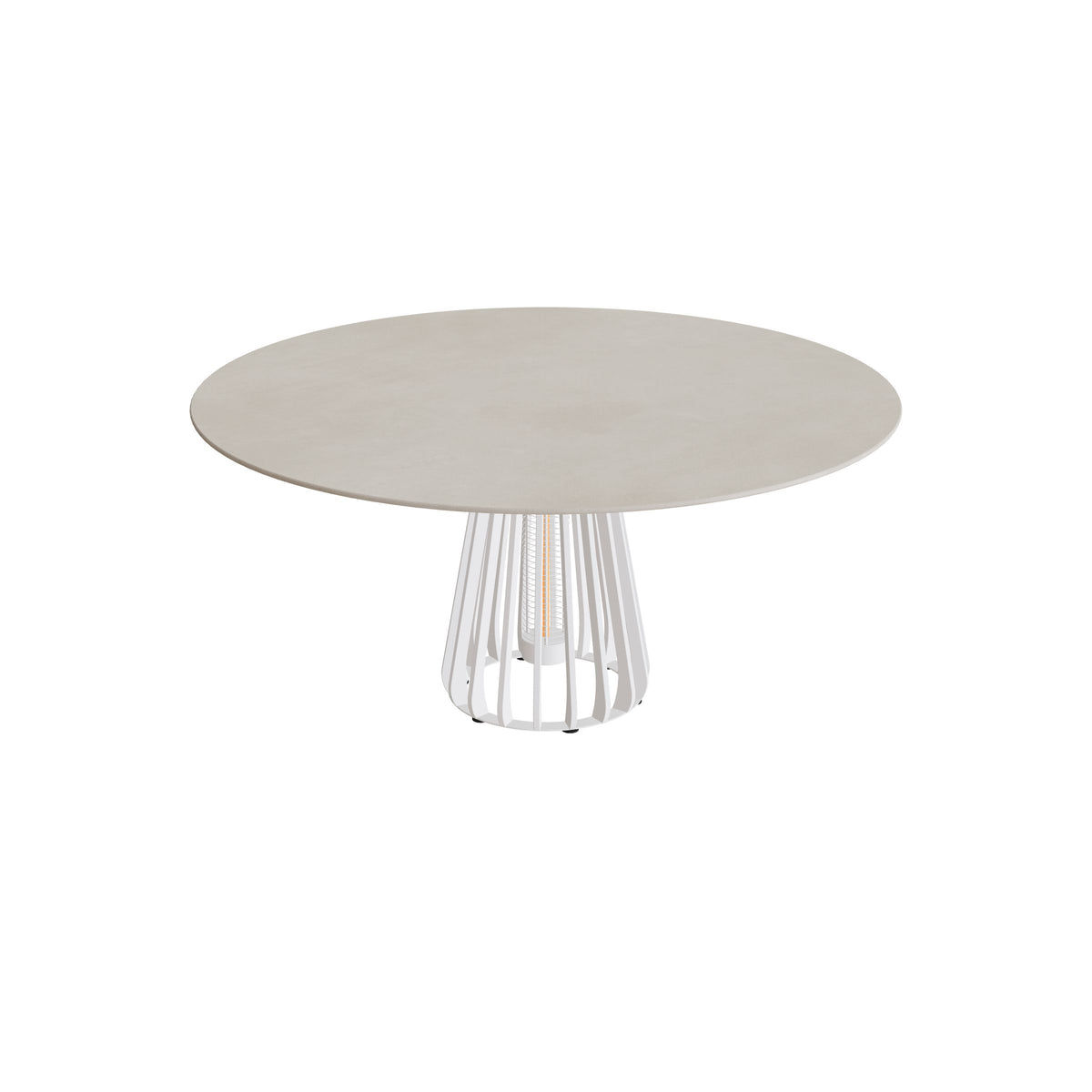 Royal Botania Furniz Tisch rund 160 cm, Esstisch, Gestell pebble, Keramik zementgrau (Cemento Luminoso)