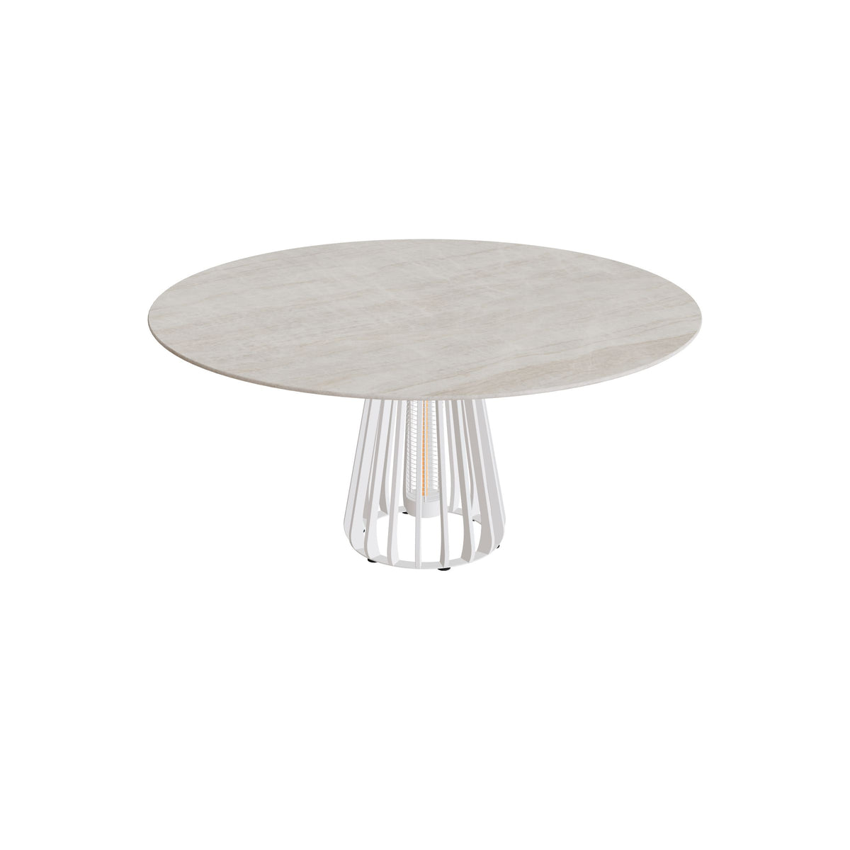 Royal Botania Furniz Tisch rund 160 cm, Esstisch, Gestell pebble, Keramik grau-braun geädert (Strato Quartz)