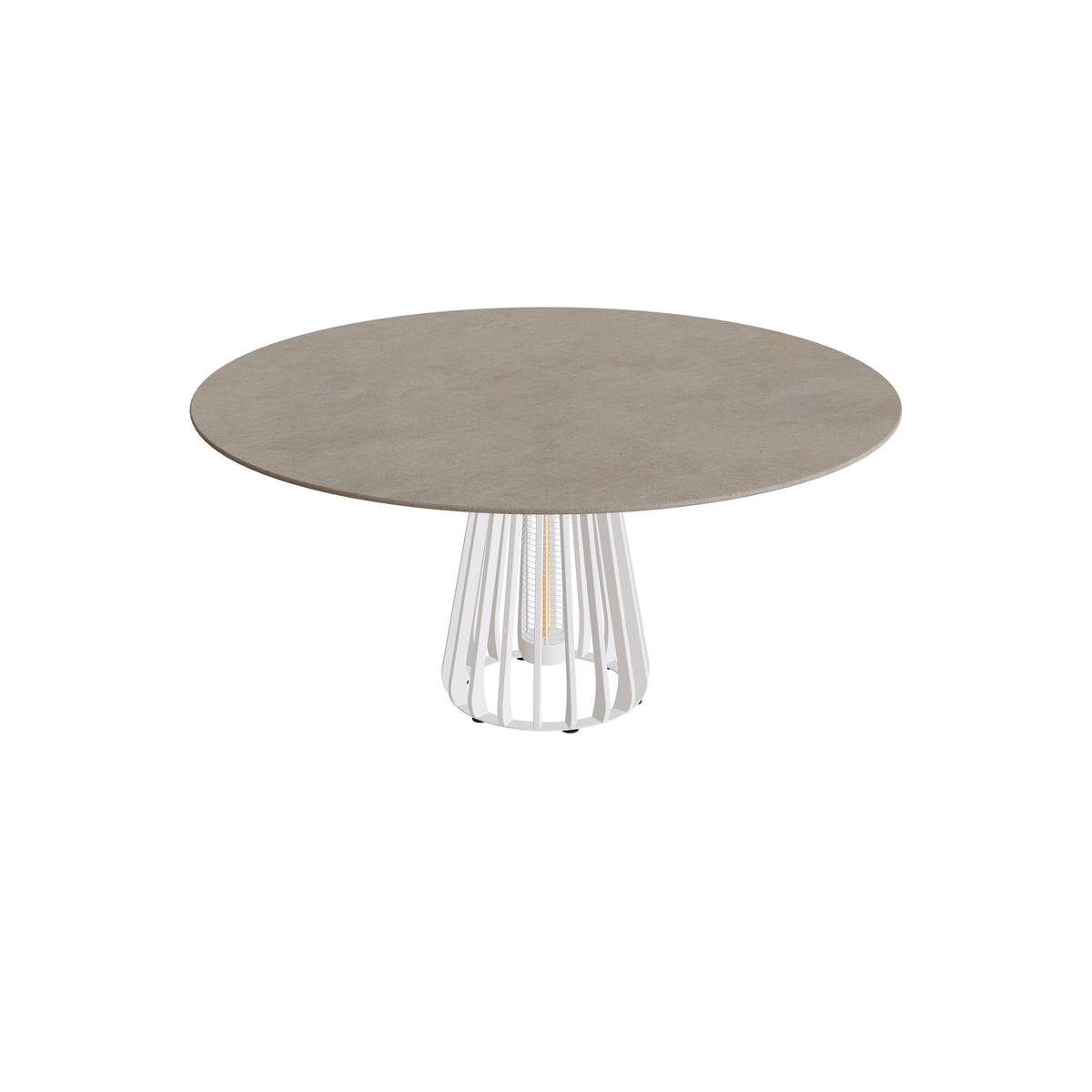 Royal Botania Furniz Tisch rund 160 cm, Esstisch, Gestell pebble, Keramik graubraun (Terra Sabbia)