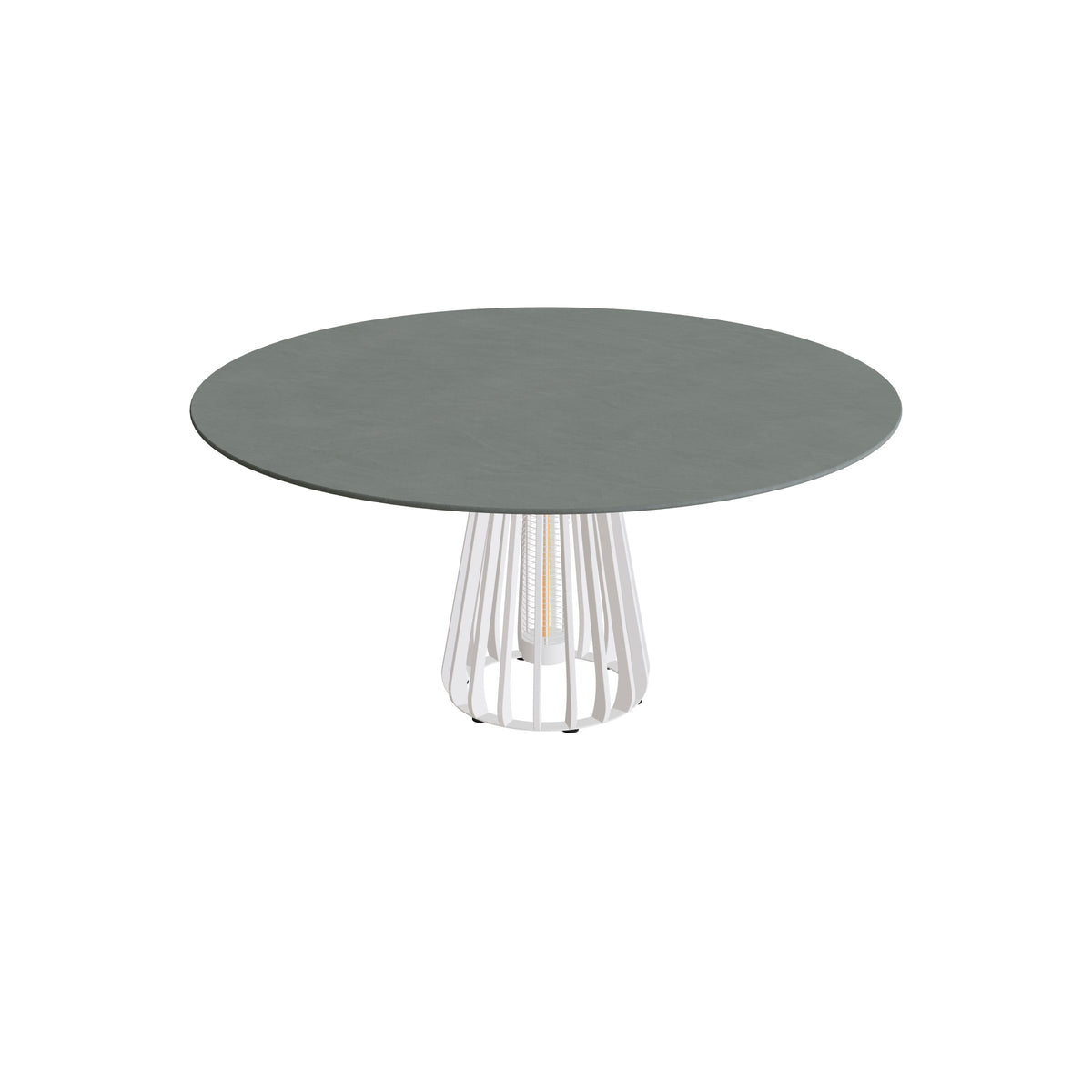 Royal Botania Furniz Tisch rund 160 cm, Esstisch, Gestell pebble, Keramik steingrün (Verdezza Amazon)