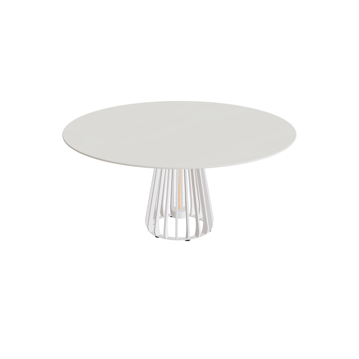 Royal Botania Furniz Tisch rund 160 cm, Esstisch, Gestell pebble, Keramik weiß (white)