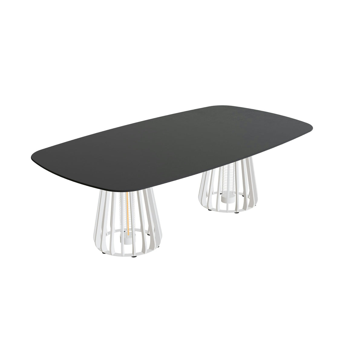 Royal Botania Furniz Tisch oval 220 x 120 cm – niedriger Esstisch, H 67 cm · pebble · Keramik schwarz (black)