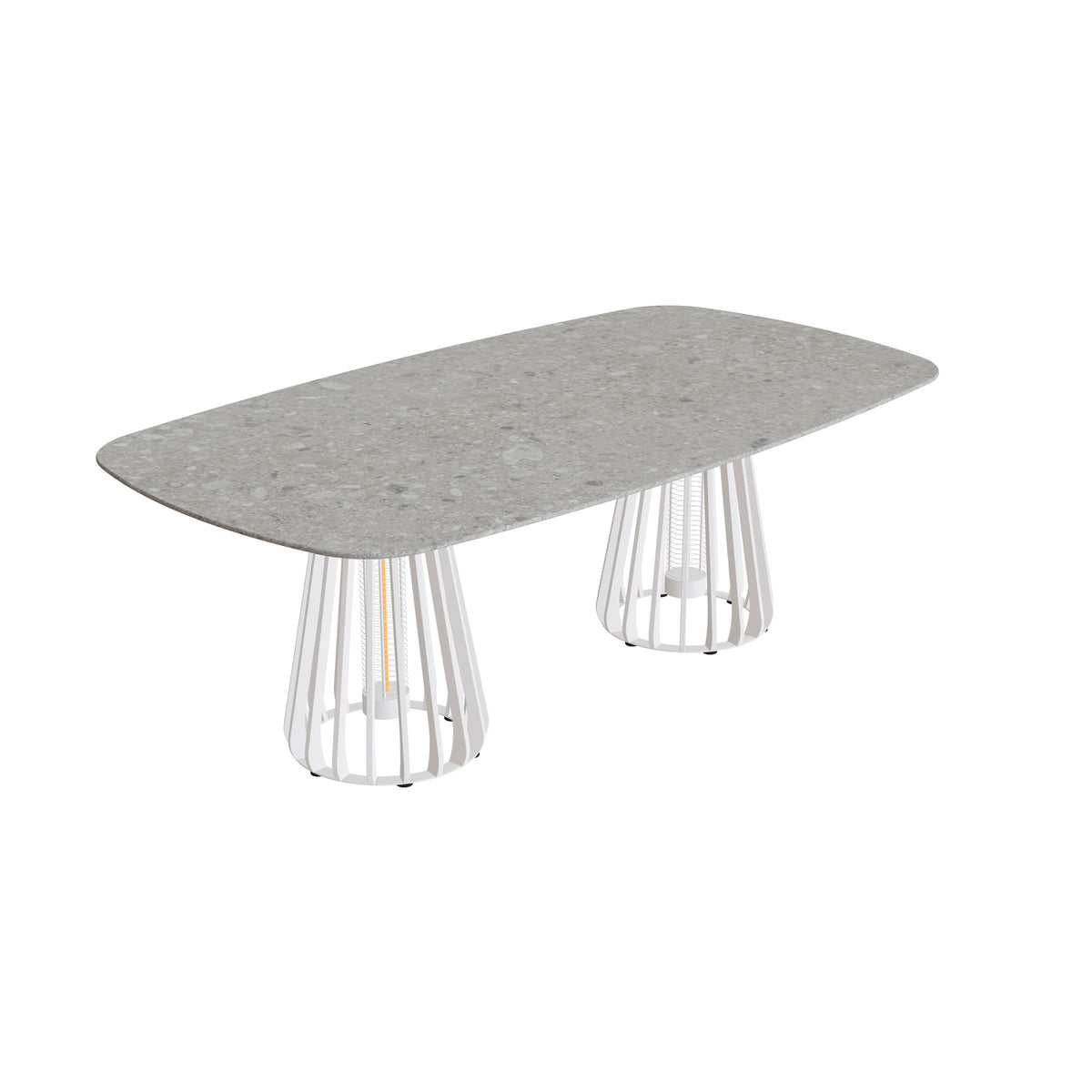 Royal Botania Furniz Tisch oval 220 x 120 cm, Esstisch, Gestell pebble, Keramik grau gemustert (Ceppo Dolomitica)