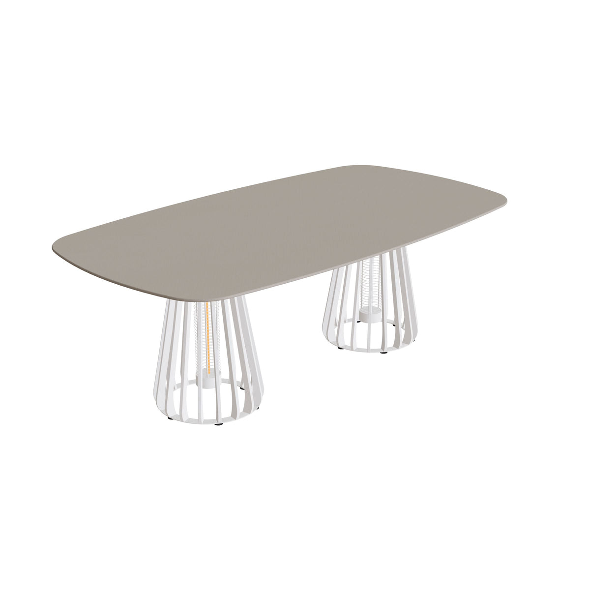 Royal Botania Furniz Tisch oval 220 x 120 cm, Esstisch, Gestell pebble, Keramik perlgrau (Pearl Grey)