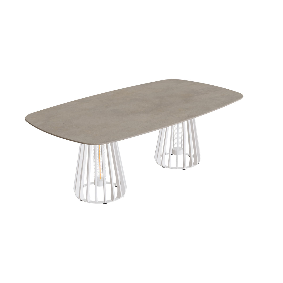 Royal Botania Furniz Tisch oval 220 x 120 cm, Esstisch, Gestell pebble, Keramik graubraun (Terra Sabbia)