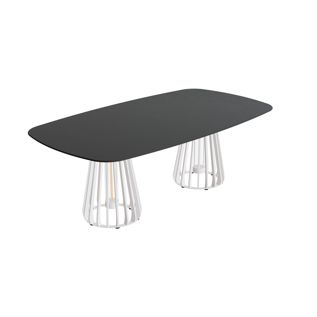 Royal Botania Furniz Tisch oval 220 x 120 cm, Esstisch, Gestell pebble, Keramik schwarz (black)