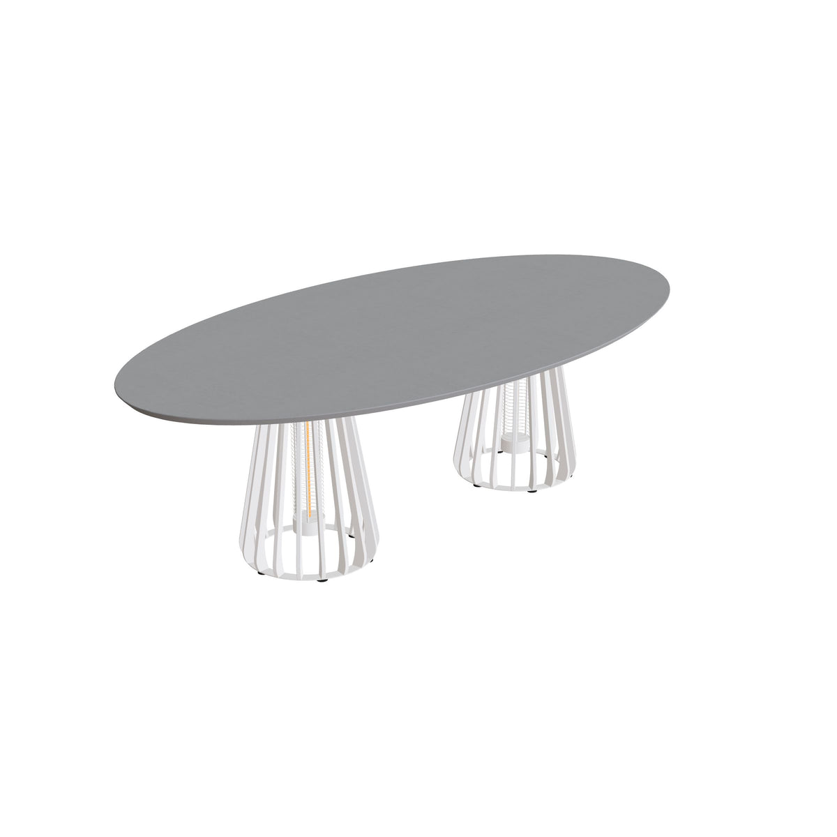 Royal Botania Furniz Tisch Ellipse 250 x 130 cm, Esstisch, Gestell pebble, Beton zementgrau (cement grey)
