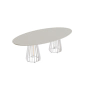 Royal Botania Furniz Tisch Ellipse 250 x 130 cm, Esstisch, Gestell pebble, Beton sand (desert)