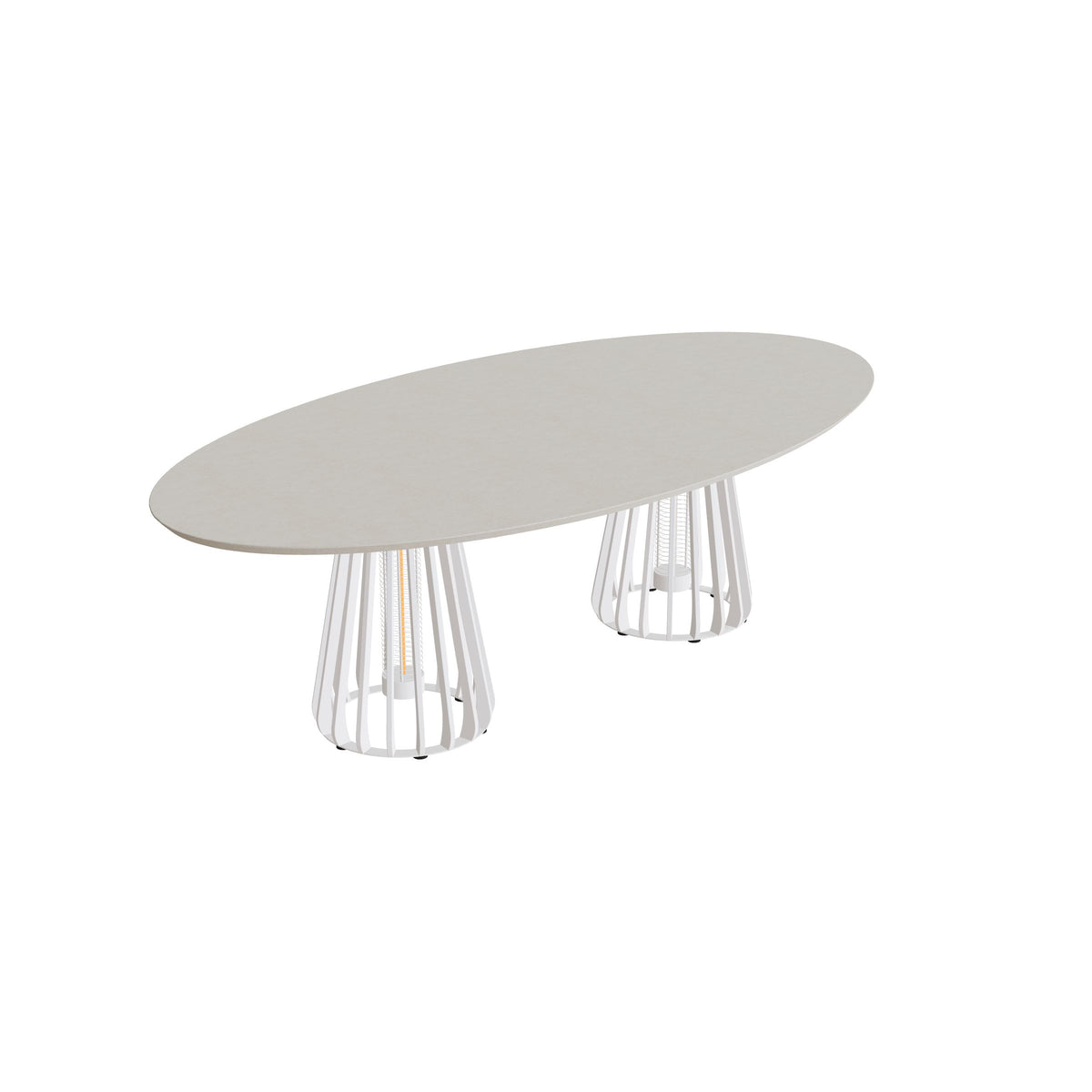 Royal Botania Furniz Tisch Ellipse 250 x 130 cm, Esstisch, Gestell pebble, Beton sand (desert)
