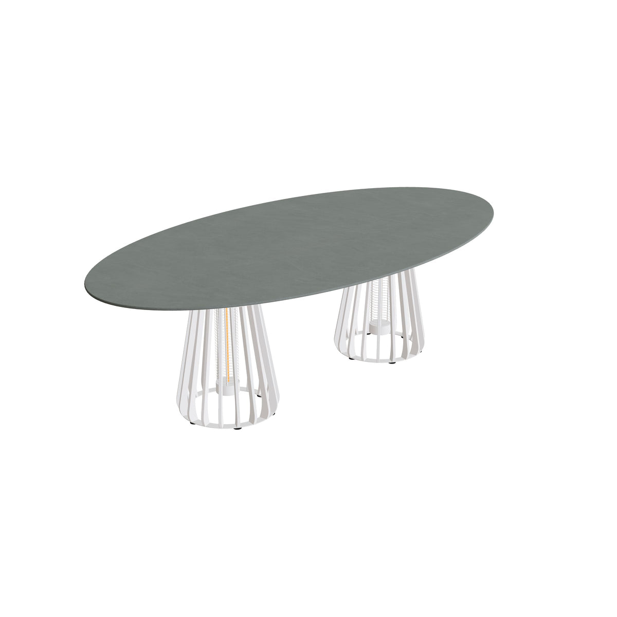 Royal Botania Furniz Tisch Ellipse 250 x 130 cm, Esstisch, Gestell pebble, Keramik steingrün (Verdezza Amazon)