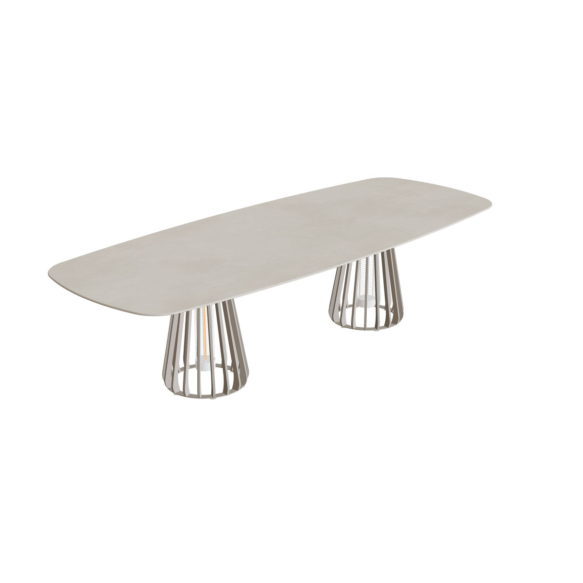 Royal Botania Furniz Tisch oval 300 x 120 cm, Esstisch, Gestell pebble, Keramik zementgrau (Cemento Luminoso)