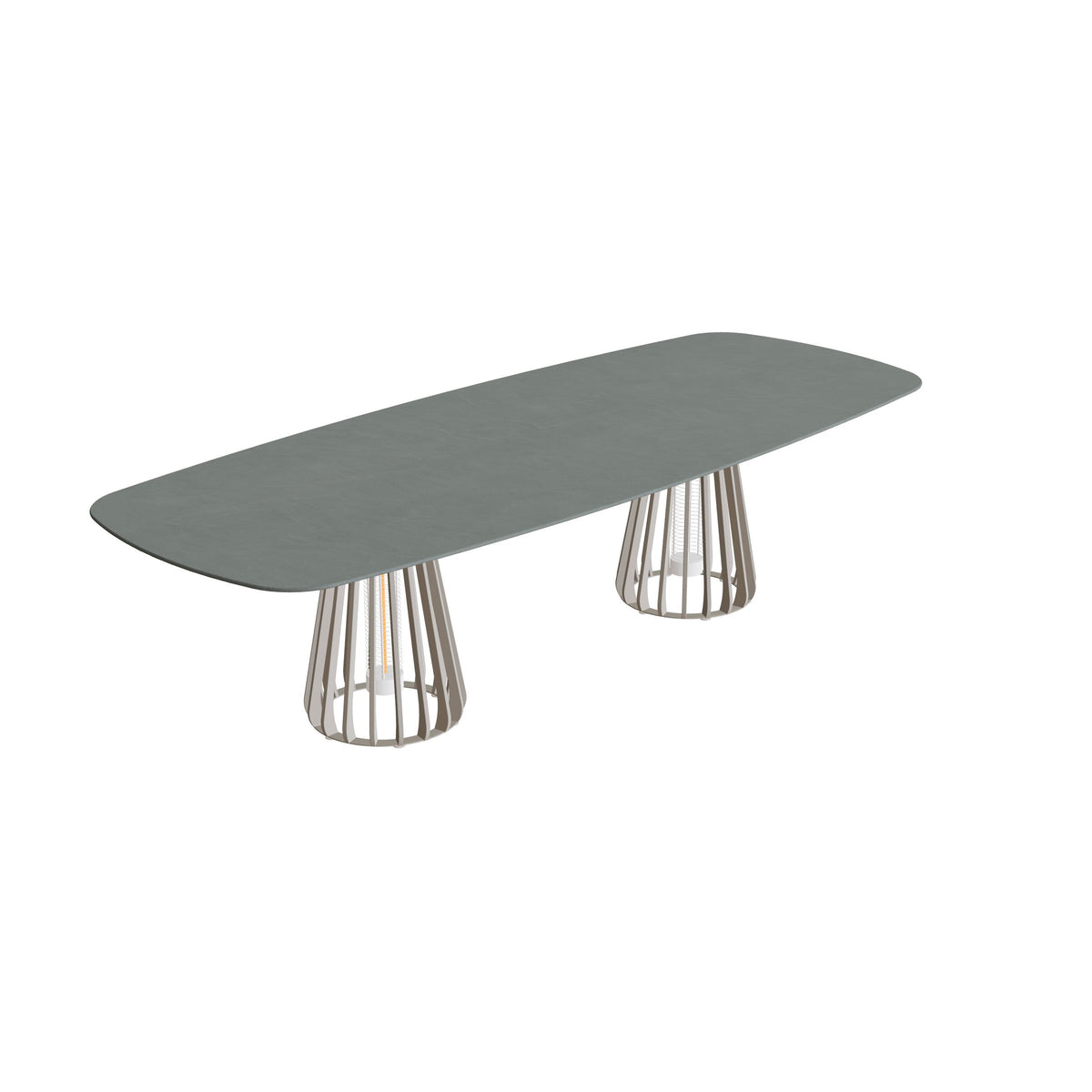 Royal Botania Furniz Tisch oval 300 x 120 cm, Esstisch, Gestell pebble, Keramik steingrün (Verdezza Amazon)