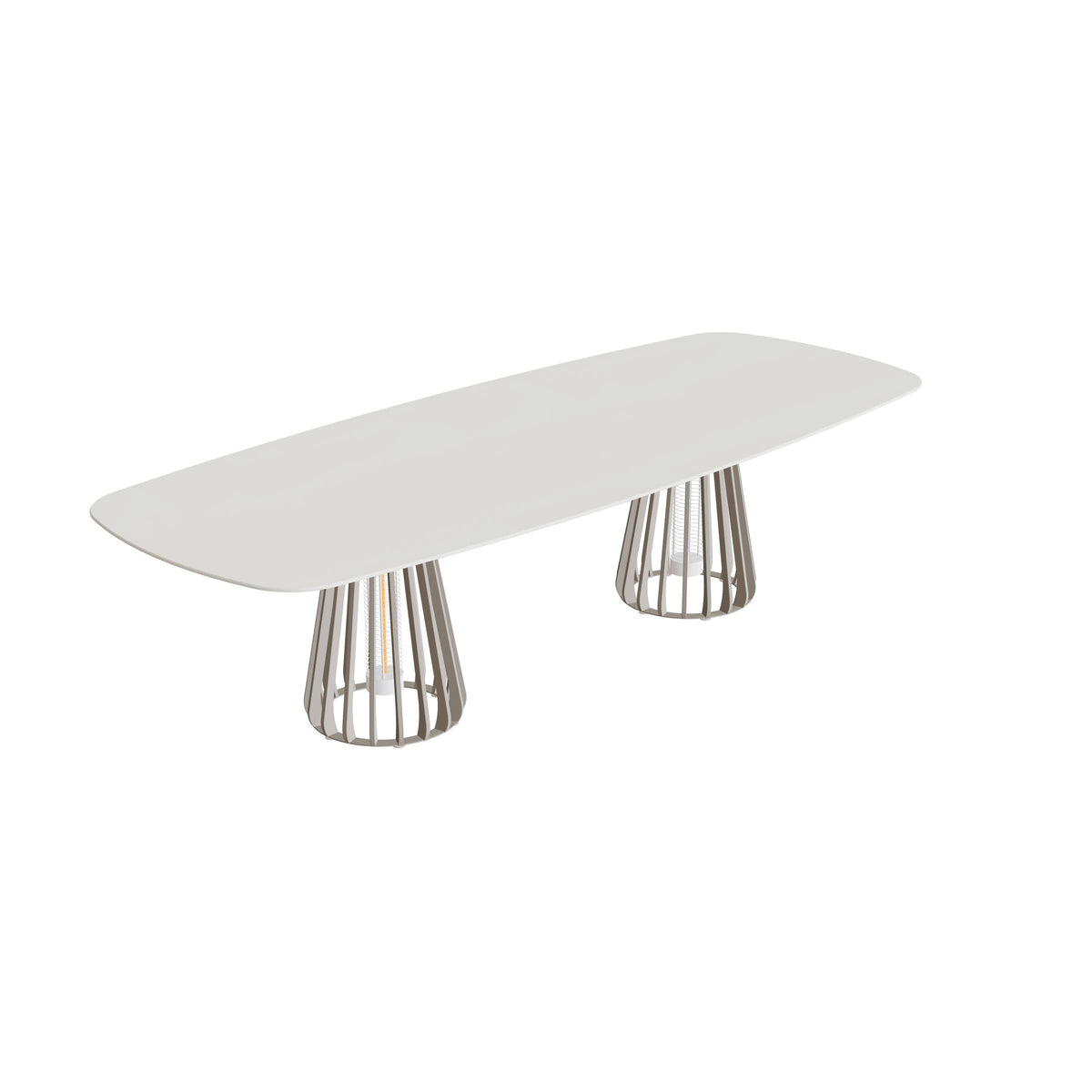 Royal Botania Furniz Tisch oval 300 x 120 cm, Esstisch, Gestell pebble, Keramik weiß (white)