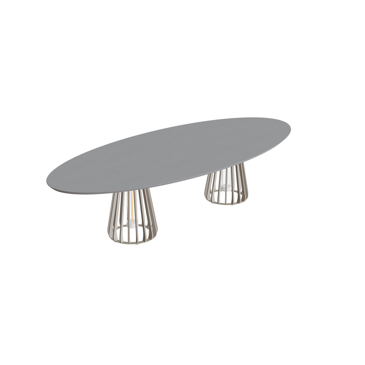 Royal Botania Furniz Tisch Ellipse 320 x 140 cm, Esstisch, Gestell pebble, Beton zementgrau (cement grey)
