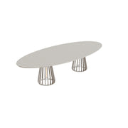 Royal Botania Furniz Tisch Ellipse 320 x 140 cm, Esstisch, Gestell pebble, Beton sand (desert)