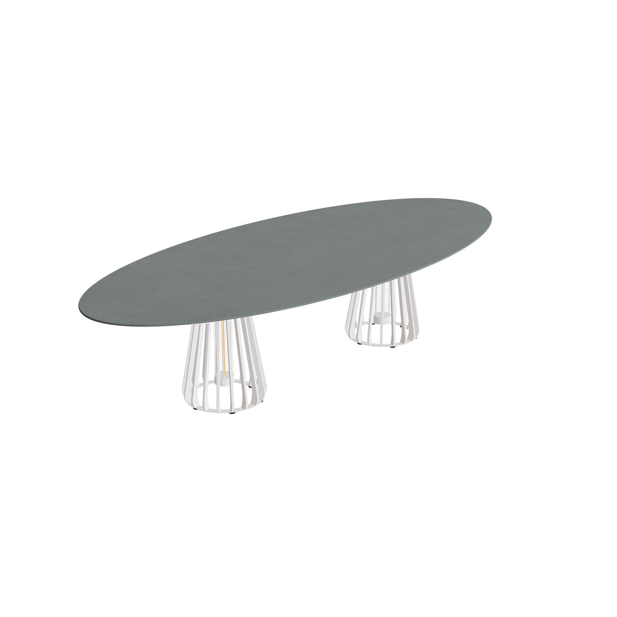 Royal Botania Furniz Tisch Ellipse 320 x 140 cm, Esstisch, Gestell pebble, Keramik steingrün (Verdezza Amazon)