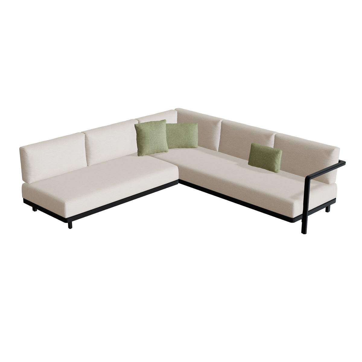 Royal Botania Alura Lounge Set 04 Anordnung B, Gestell anthrazit, Bespannung schwarz