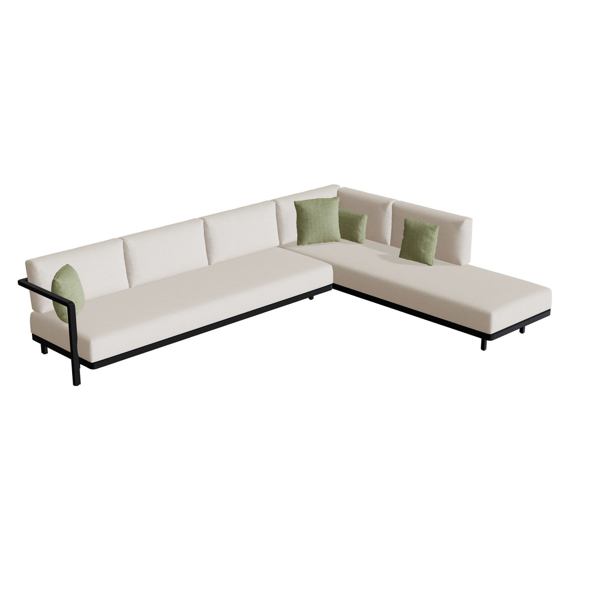 Royal Botania Alura Lounge Set 07 Anordnung A, Gestell anthrazit, Bespannung schwarz