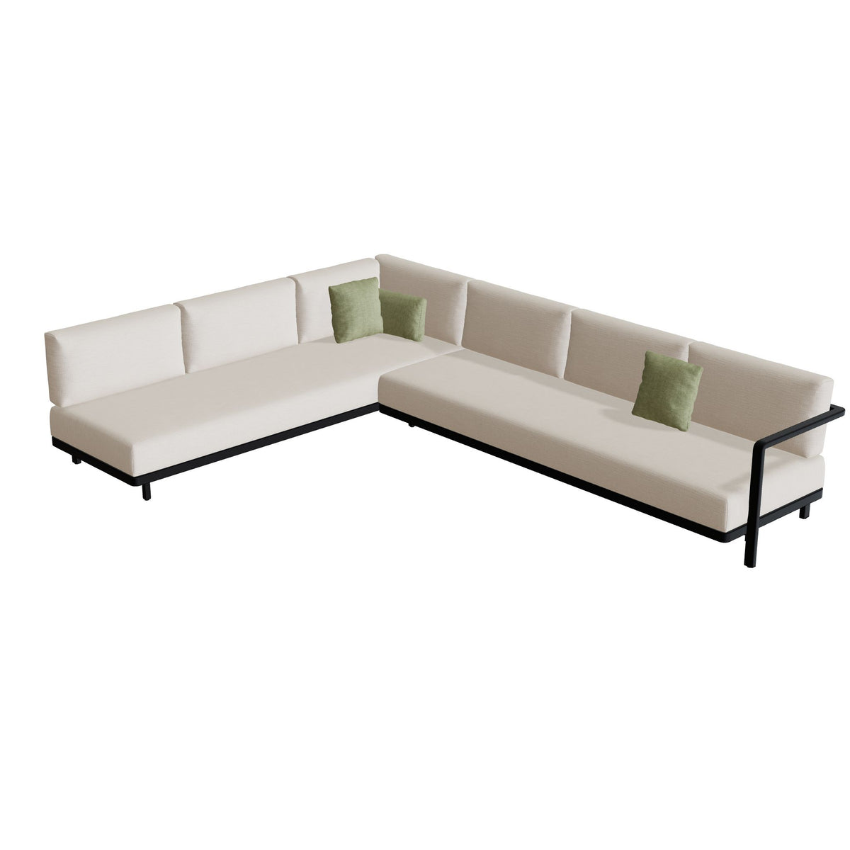 Royal Botania Alura Lounge Set 09 Anordnung B, Gestell anthrazit, Bespannung schwarz
