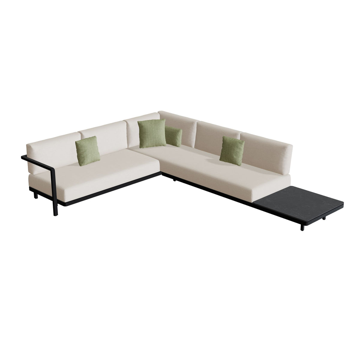 Royal Botania Alura Lounge Set 10 Anordnung B, Gestell anthrazit, Bespannung schwarz