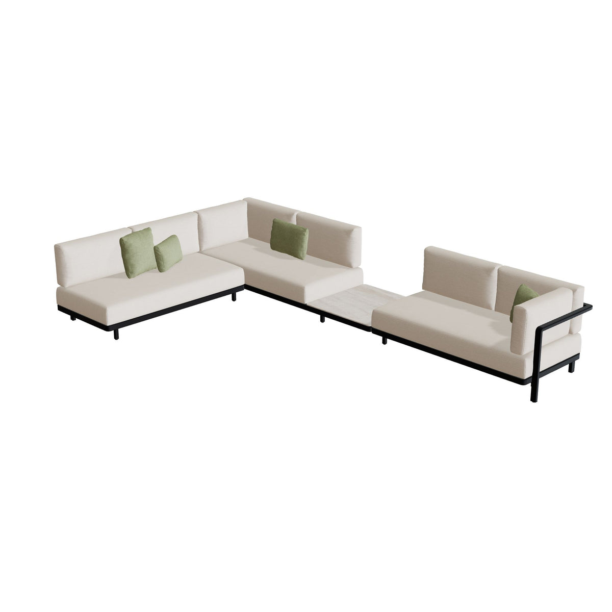 Royal Botania Alura Lounge Set 11, Gestell anthrazit, Bespannung schwarz