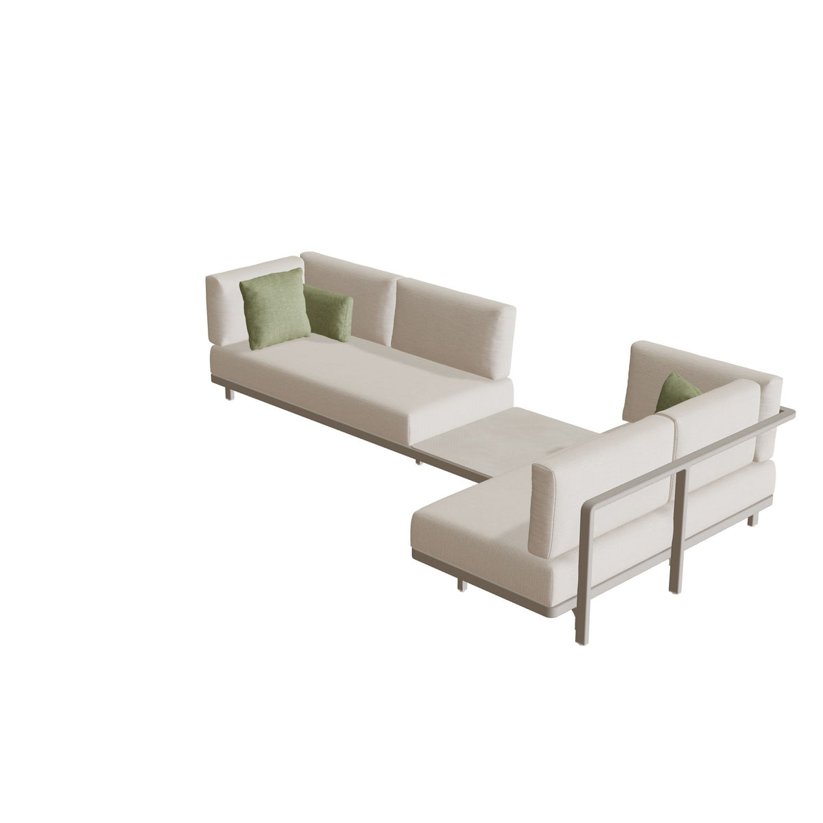 Royal Botania Alura Lounge Set 13 Anordnung A, Gestell pebble, Bespannung perlgrau (pearl grey)