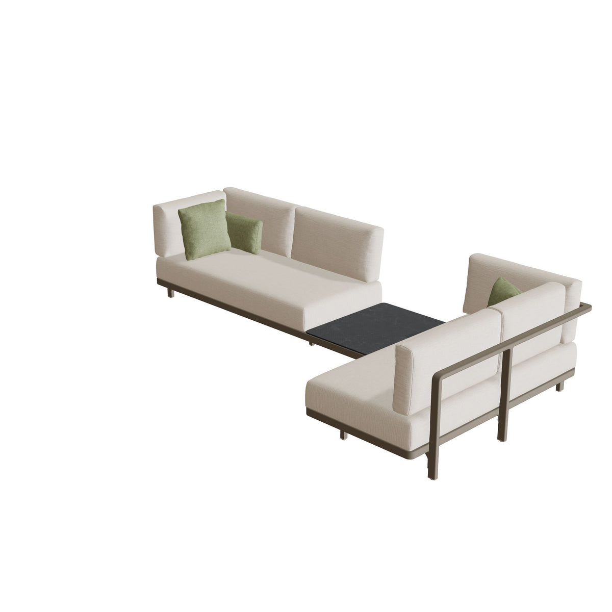 Royal Botania Alura Lounge Set 13 Anordnung A, Gestell sand, Bespannung perlgrau (pearl grey)