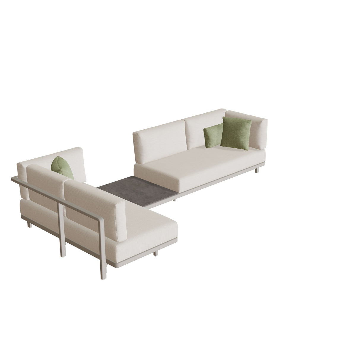 Royal Botania Alura Lounge Set 13 Anordnung B, Gestell pebble, Bespannung perlgrau (pearl grey)